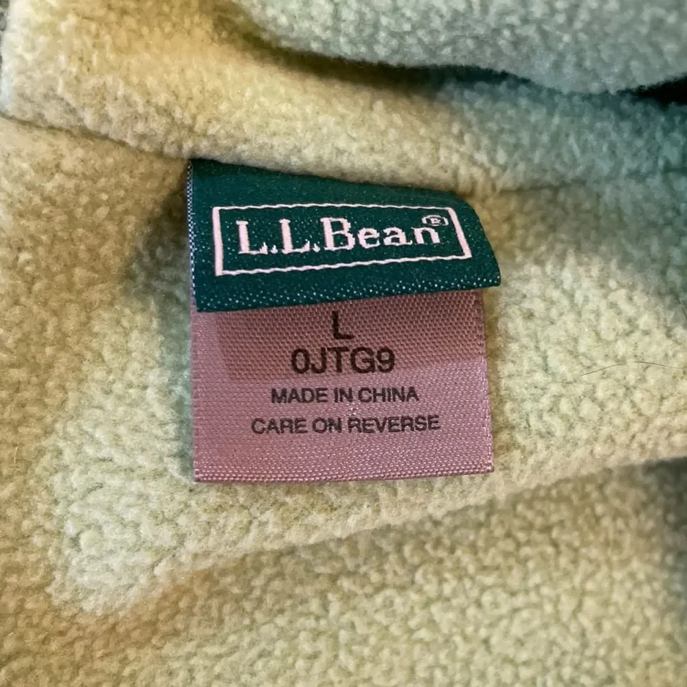 LL Bean Fleece Lined Winter Hat Girls Size Large Green